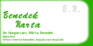 benedek marta business card