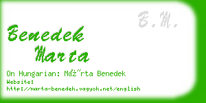 benedek marta business card